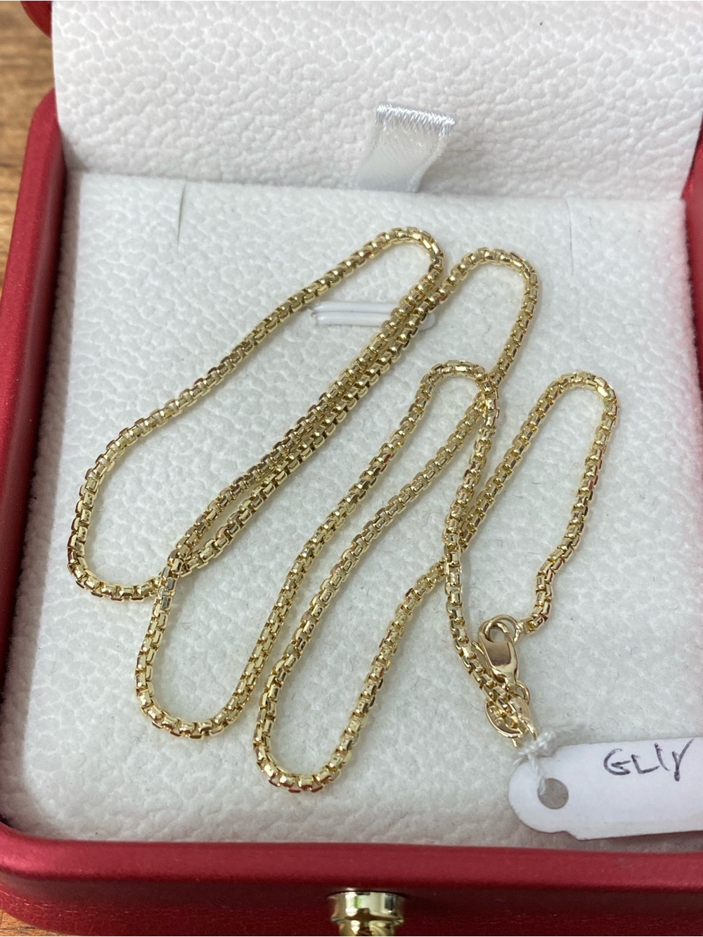 14K Yellow Gold Round Box Chain 16”